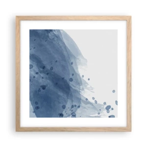 Poster in einem Rahmen aus heller Eiche - Blauer Tüll - 40x40 cm