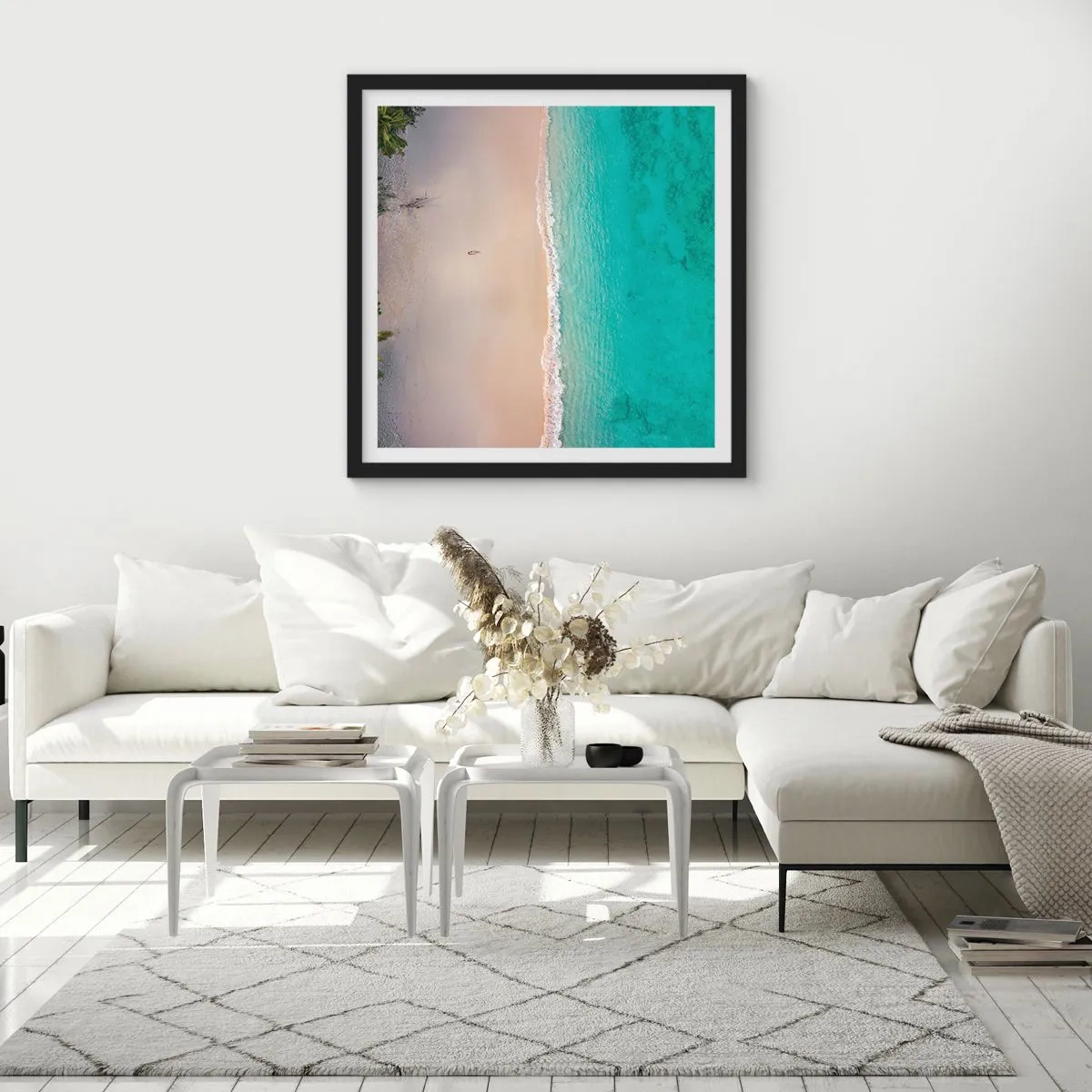 Poster in einem schwarzem Rahmen - Paradiesstrand - 30x30 cm
