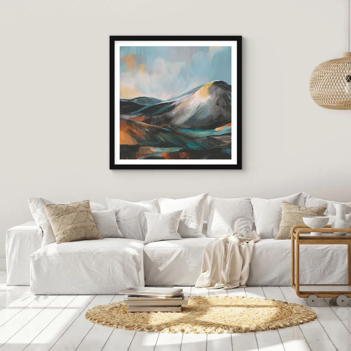 Poster in einem schwarzem Rahmen - Roh und schön - 40x40 cm