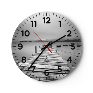 Wanduhr - Glasuhr - Hinter den Bergen, jenseits der Meere - 40x40 cm