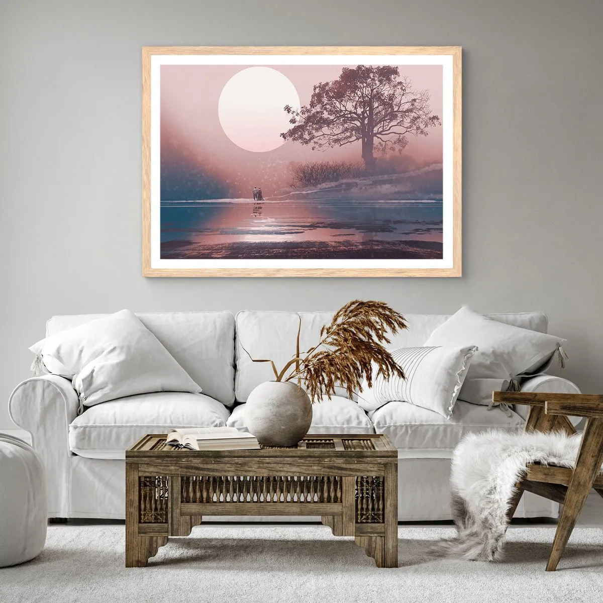 Poster in einem Rahmen aus heller Eiche - Wunder der Nacht - 70x50 cm