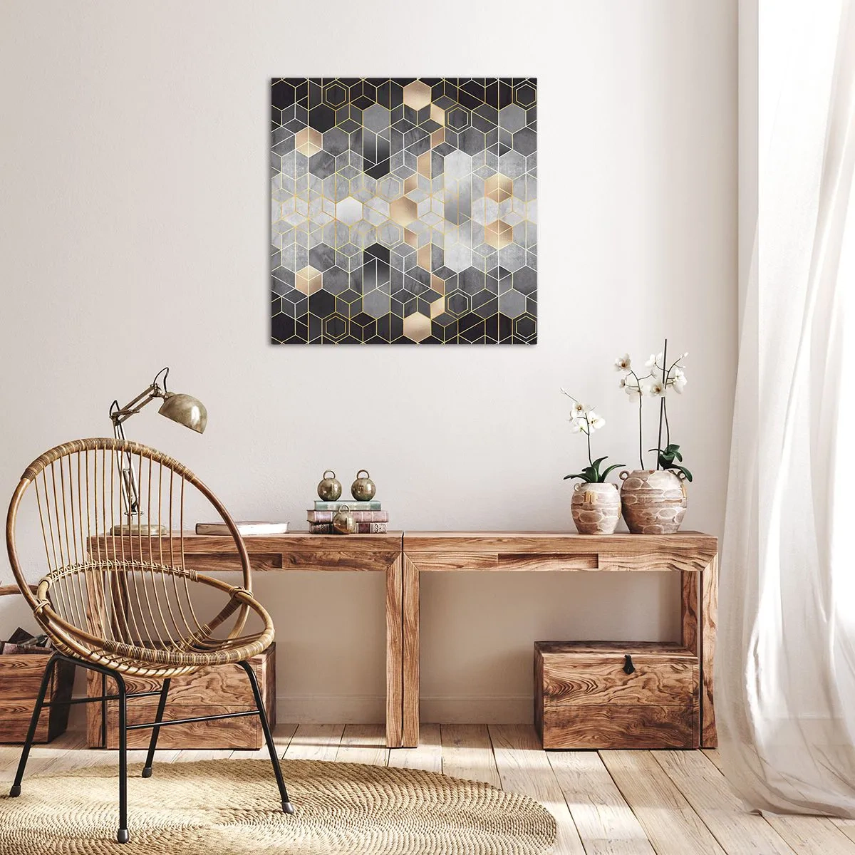 Bild auf Leinwand - Leinwandbild - Diamant-Komposition - 50x50 cm