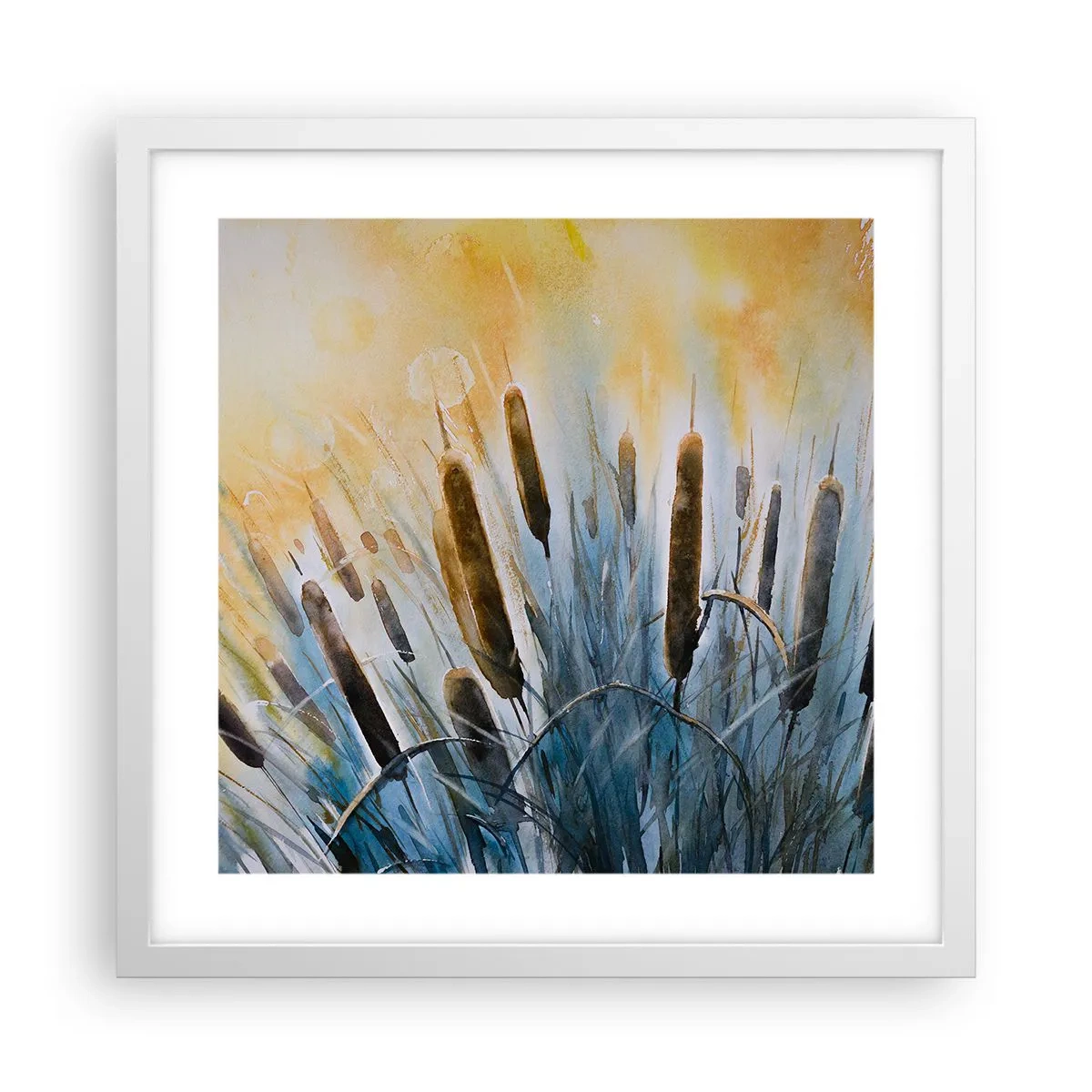 Poster in einem weißen Rahmen - Die Kälte des Wassers, die Hitze der Sonne - 40x40 cm