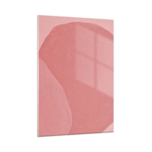 Glasbild - Bild auf glas - Eine abstrakte Form in Rosa- und Pastelltönen. - 50x70cm - Organische Komposition in Rosa - Moderne Wanddekoration für Wohnzimmer und Schlafzimmer ARTTOR