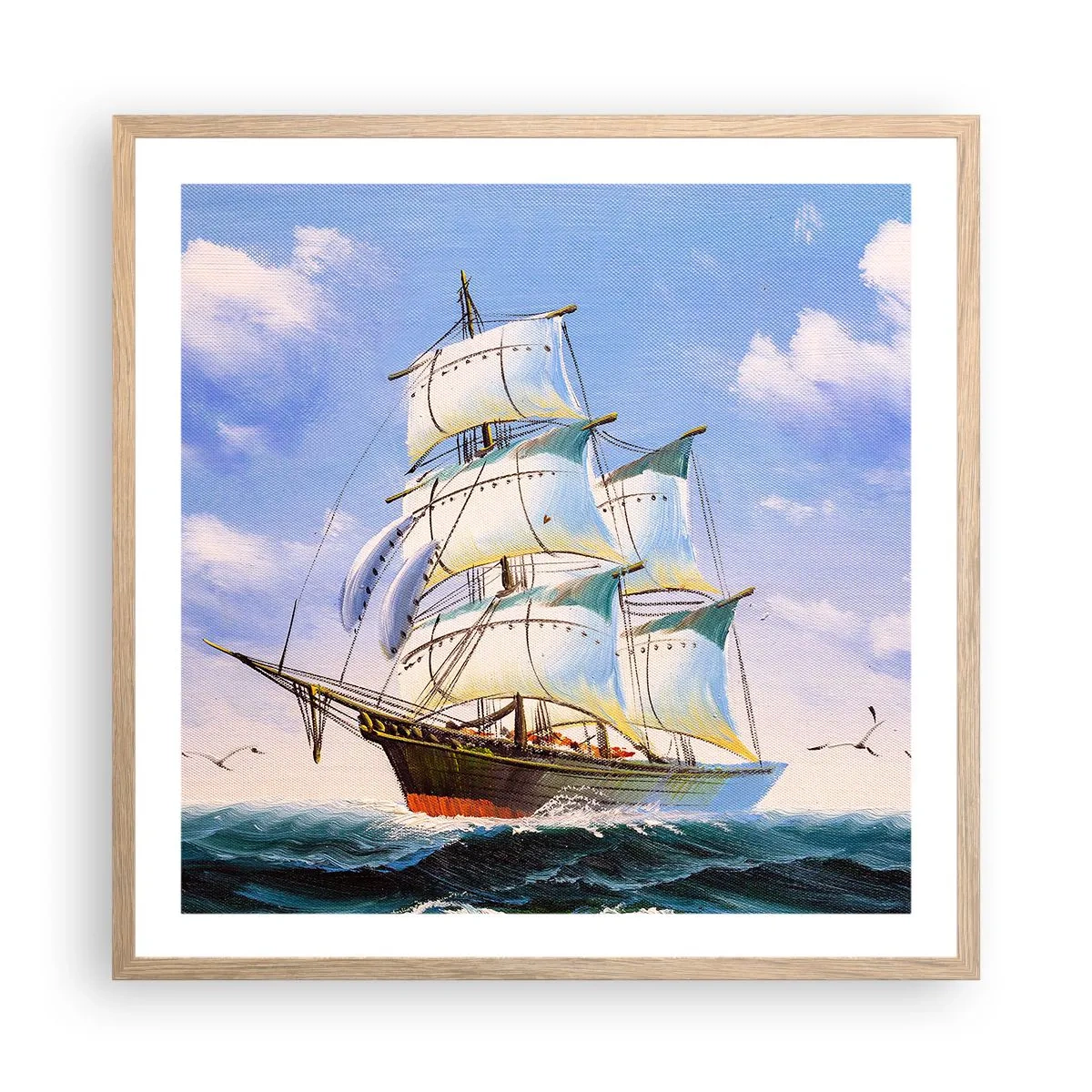 Poster in einem Rahmen aus heller Eiche - Mit Stolz mit dem Wind - 60x60 cm