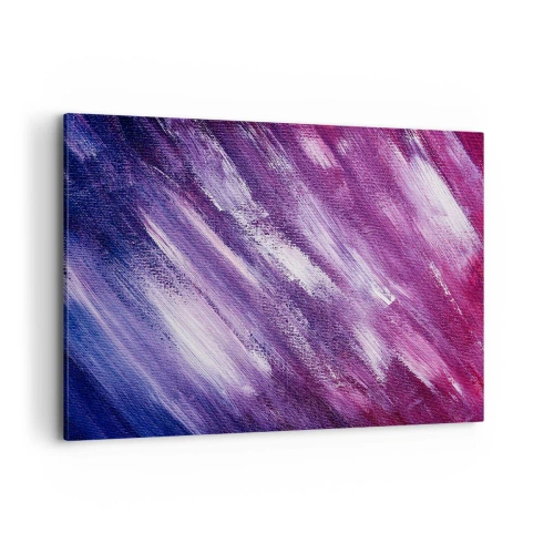 Bild auf Leinwand - Leinwandbild - Abstrakte Pinselstriche in Lila- und Rosatönen - 120x80cm - Wenn der sonnige Wind weht - Moderne Wanddekoration für Wohnzimmer und Schlafzimmer ARTTOR