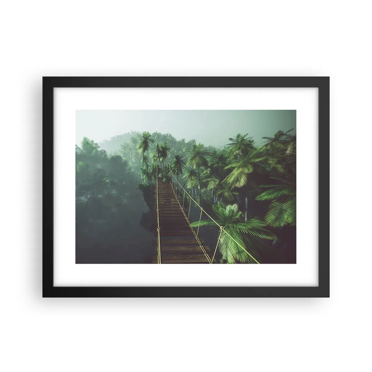 Poster in einem schwarzem Rahmen - Über der Brandung des Grüns - 40x30 cm