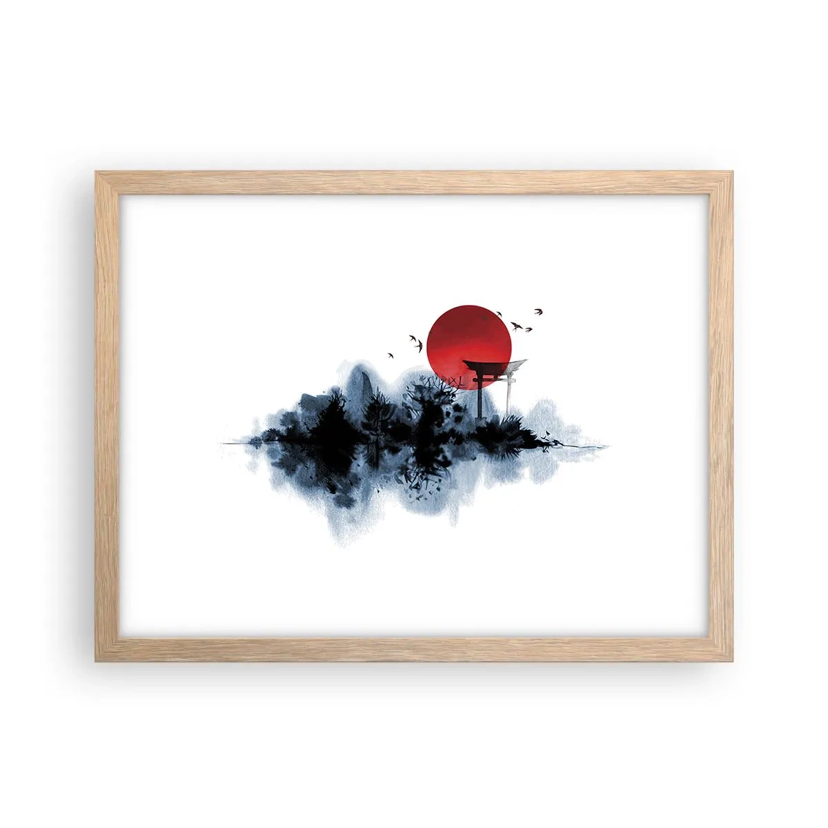 Poster in einem Rahmen aus heller Eiche - Japanische Sicht - 40x30 cm