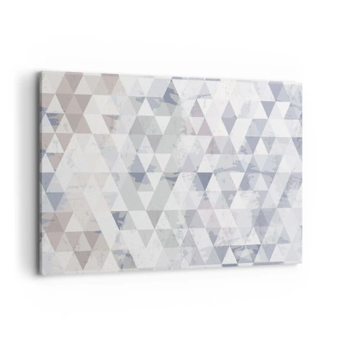 Bild auf Leinwand - Leinwandbild - Geometrisches Dreiecksmuster in Pastelltönen - 120x80cm - Im Rhythmus auf drei - Moderne Wanddekoration für Wohnzimmer und Schlafzimmer ARTTOR