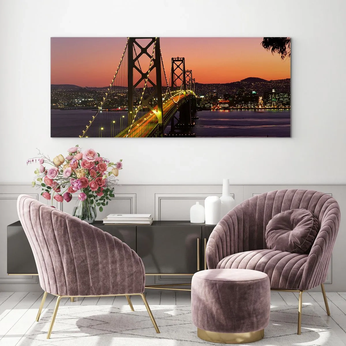 Glasbild - Bild auf glas - Violetter Abend - 100x40 cm