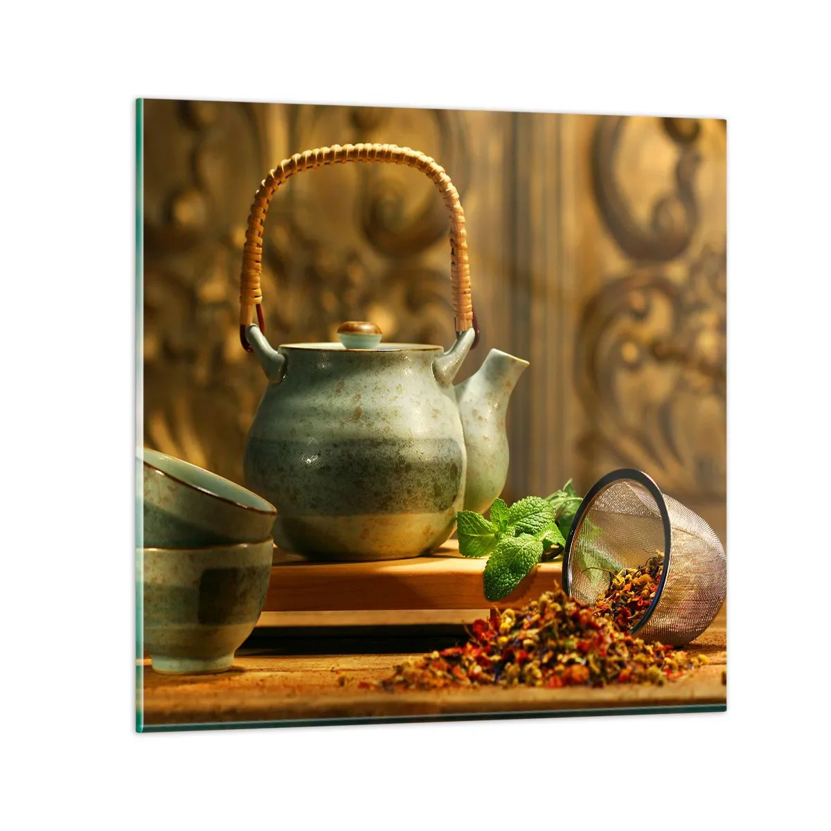 Glasbild - Bild auf glas - Abhandlung über das Teetrinken - 50x50 cm
