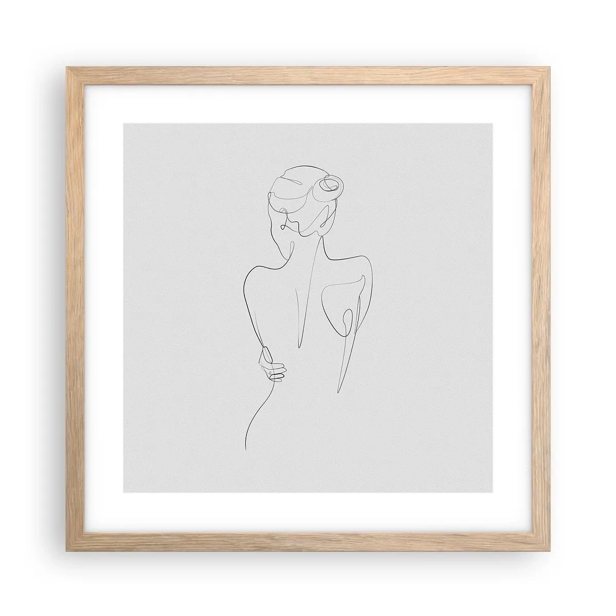 Poster in einem Rahmen aus heller Eiche - Körpermusik - 40x40 cm