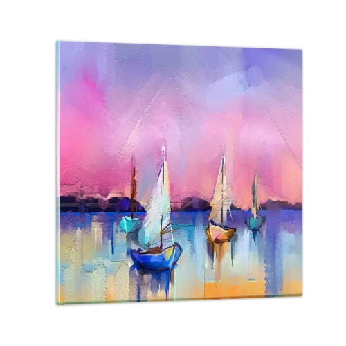 Glasbild - Bild auf glas - Richtung: breites Wasser - 30x30 cm