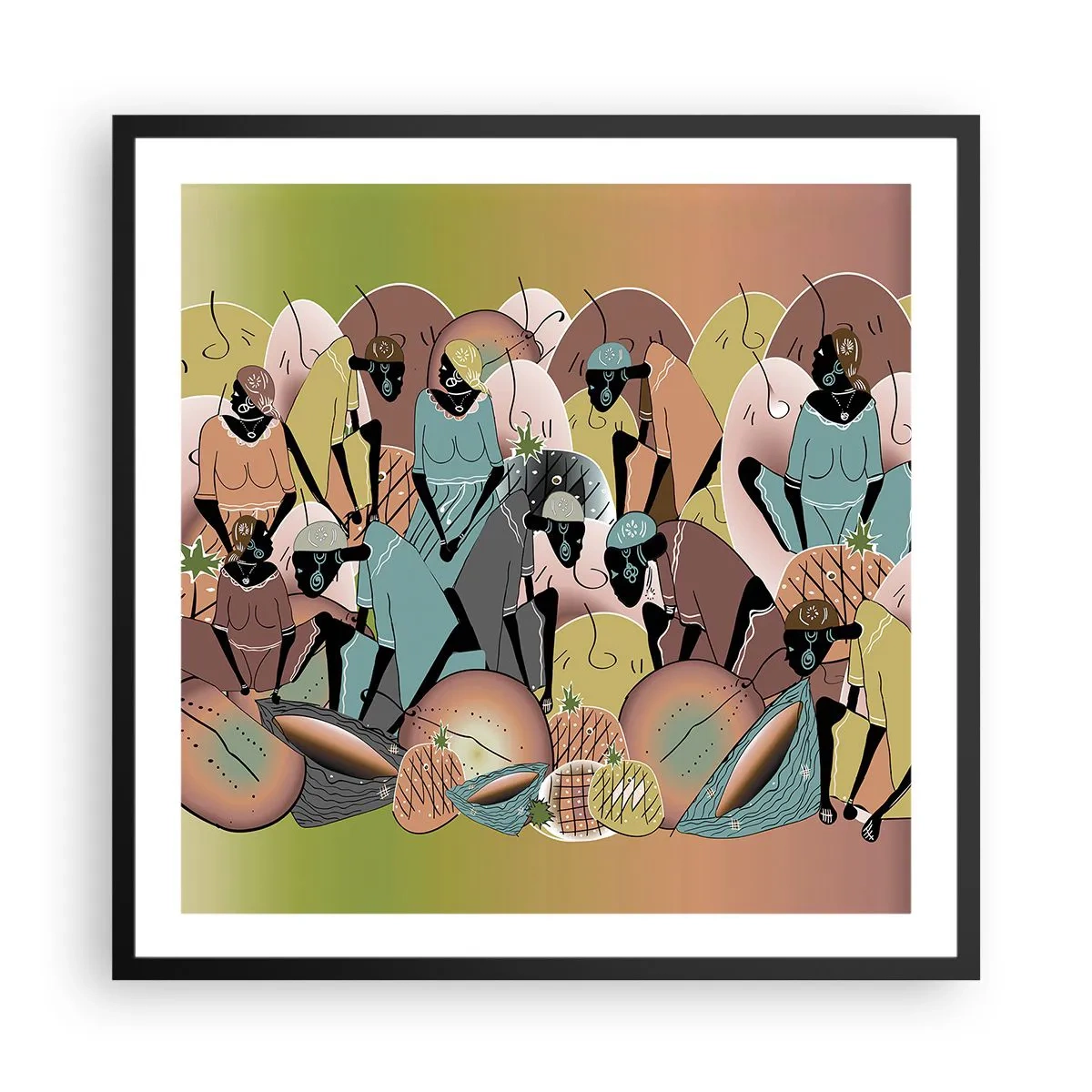 Poster in einem schwarzem Rahmen - Ein toller Urlaub steht bevor - 60x60 cm