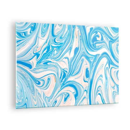 Glasbild - Bild auf glas - Abstraktes Muster in Türkis- und Beigetönen - 70x50cm - Sumpf in Türkis - Moderne Wanddekoration für Wohnzimmer und Schlafzimmer ARTTOR