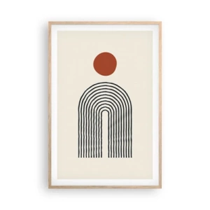 Poster in einem Rahmen aus heller Eiche - Magnetismus von Formen und Farben - 61x91 cm