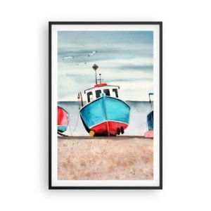 Poster in einem schwarzem Rahmen - Bereit zum Fang - 61x91 cm