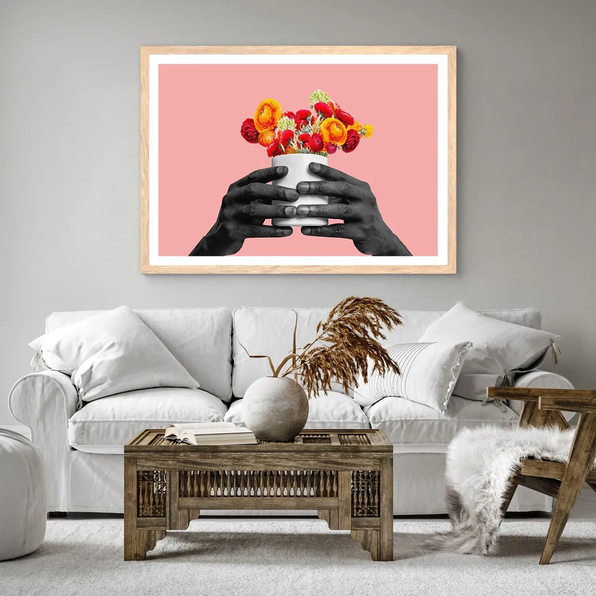 Poster in einem Rahmen aus heller Eiche - Die Apotheose des Lebens - 100x70 cm