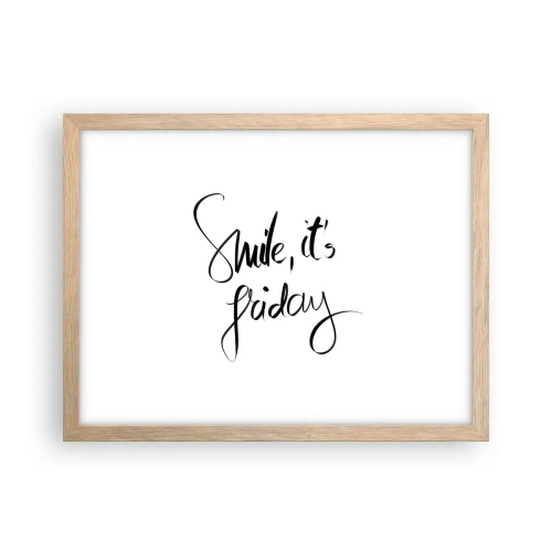 Poster in einem Rahmen aus heller Eiche - Echte Freude - 40x30 cm