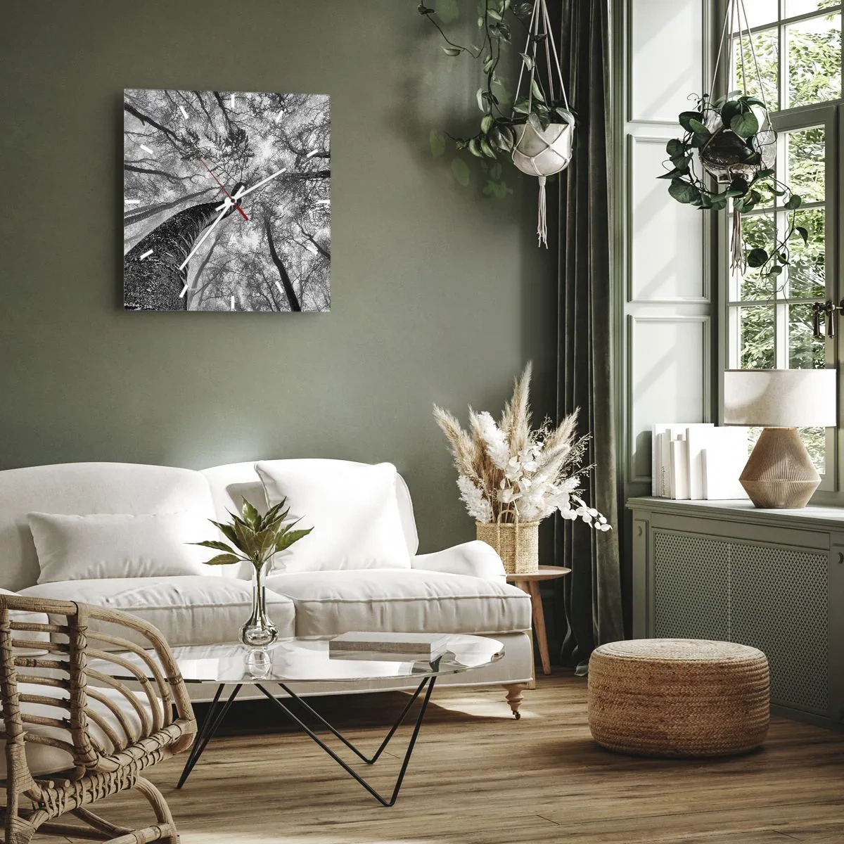 Wanduhr - Glasuhr - Rennen zum Licht - 40x40 cm