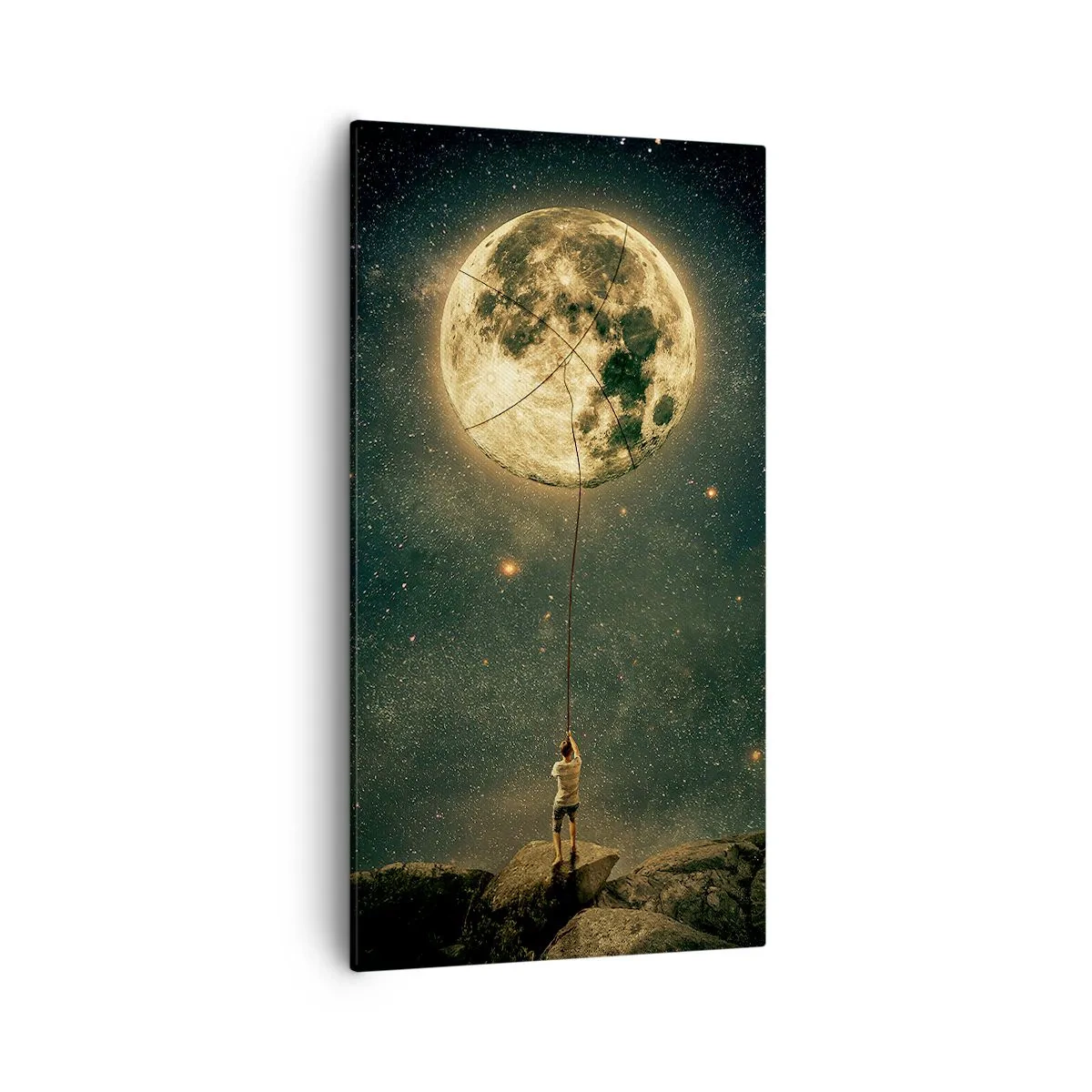 Bild auf Leinwand - Leinwandbild - Der Mann, der den Mond gestohlen hat - 55x100 cm