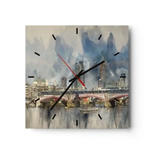 Wanduhr - Glasuhr - London in seiner ganzen Pracht - 40x40 cm