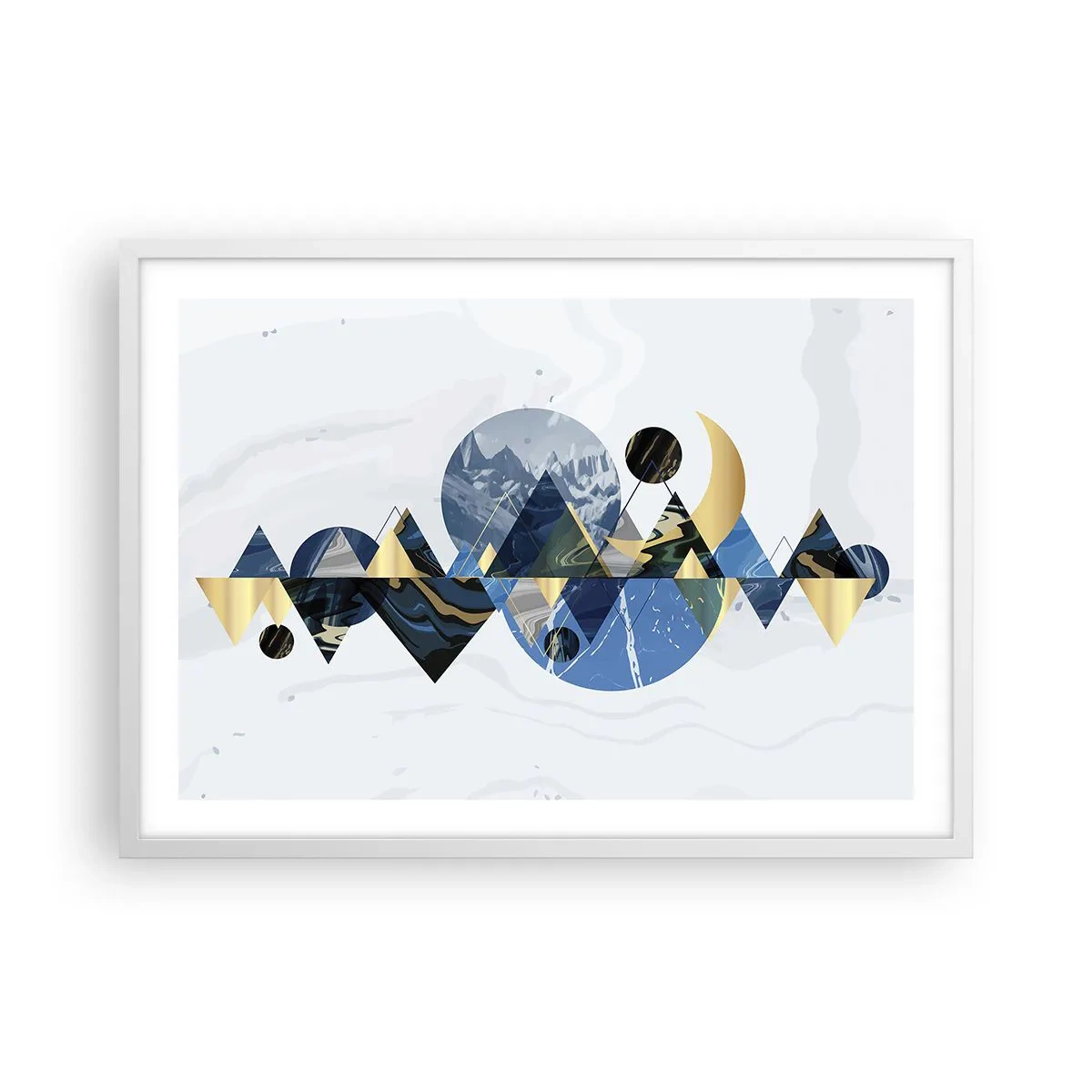 Poster in einem weißen Rahmen - Geometrische Landschaft - 70x50 cm