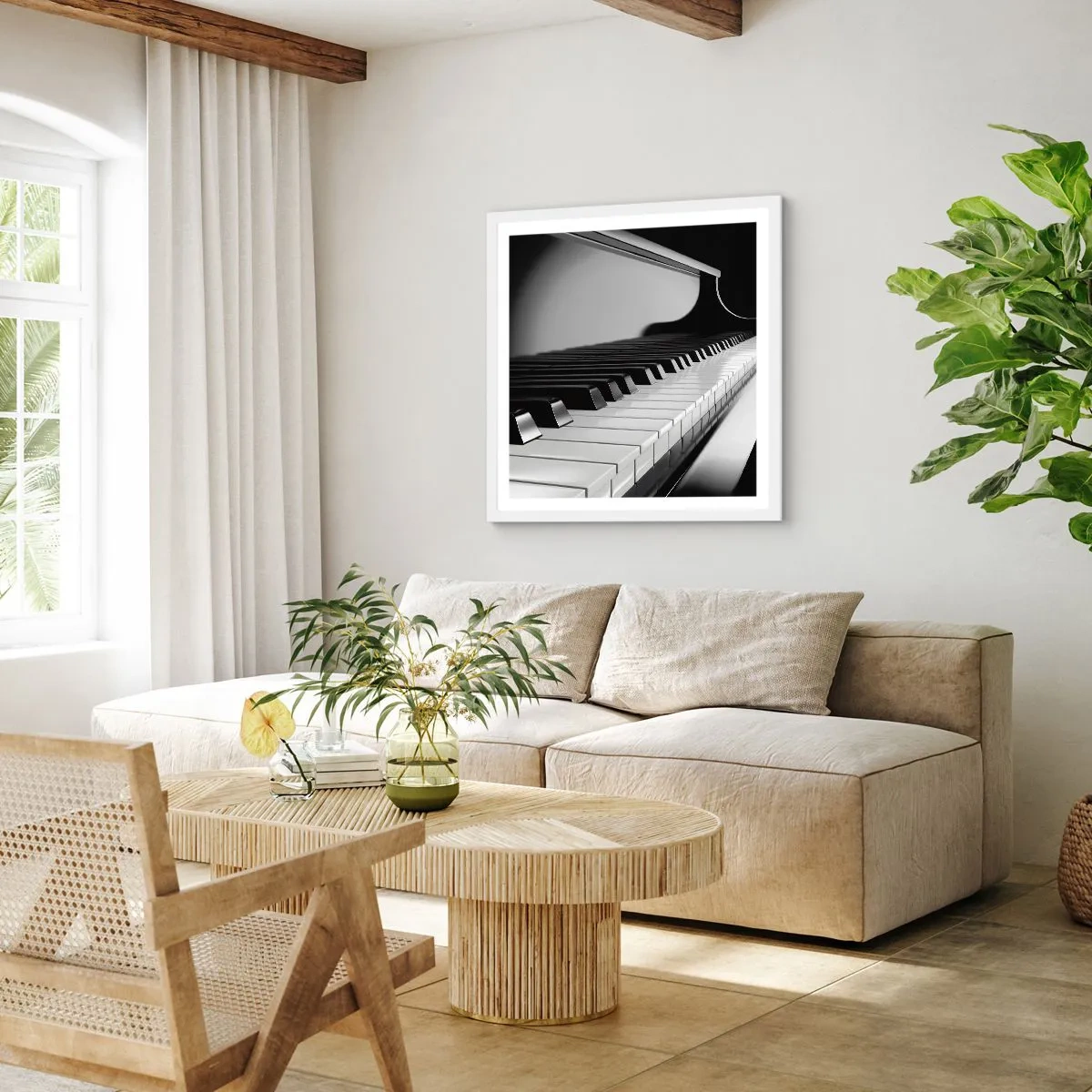 Poster in einem weißen Rahmen - Harmonie von Formen und Farben - 30x30 cm