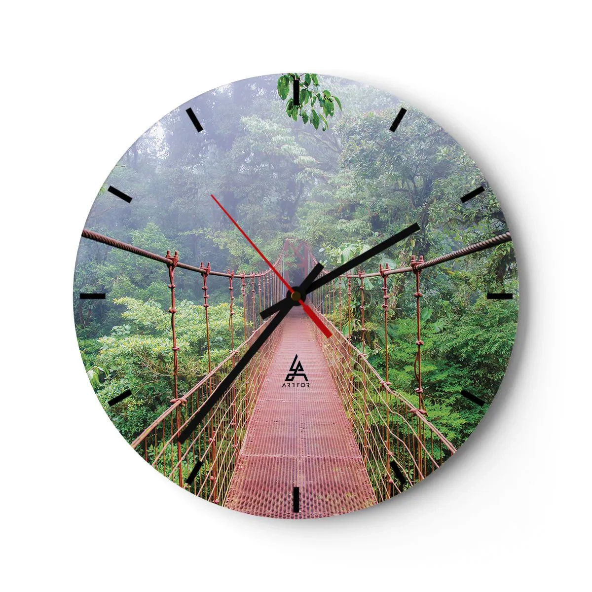 Wanduhr - Glasuhr - Über den Kronen aufgehängt - 40x40 cm