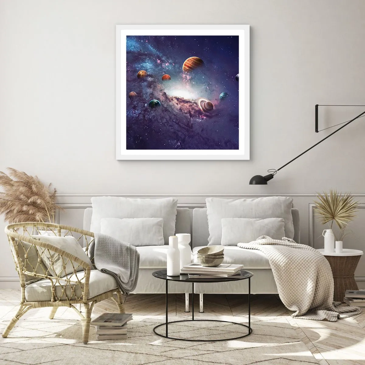 Poster in einem weißen Rahmen - Solar-Tanz-System - 40x40 cm