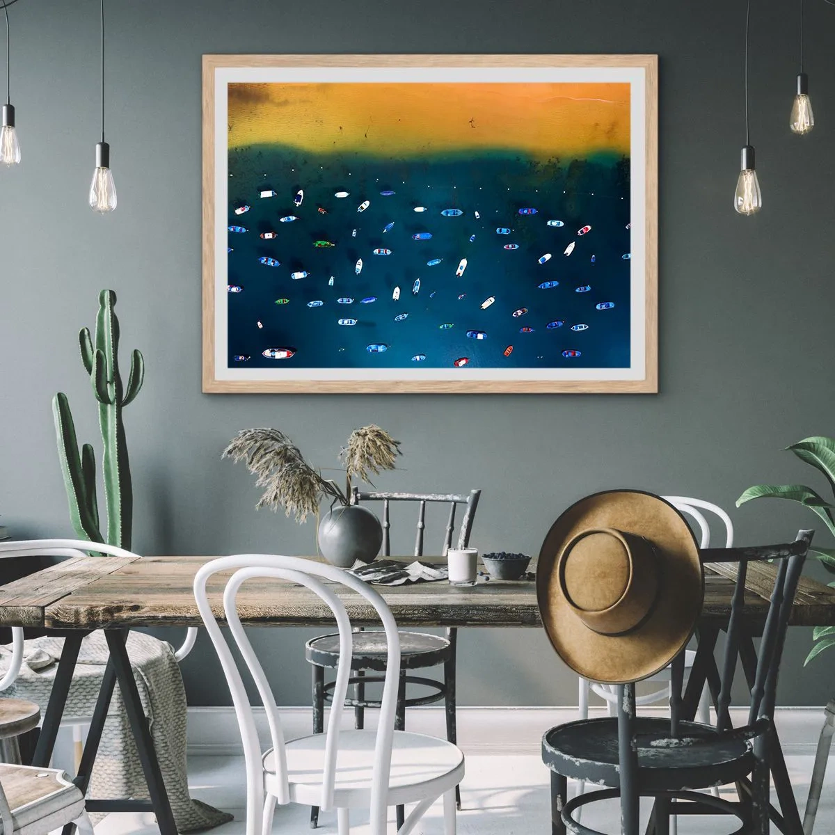 Poster in einem Rahmen aus heller Eiche - Feiertagsspiel - 50x40 cm