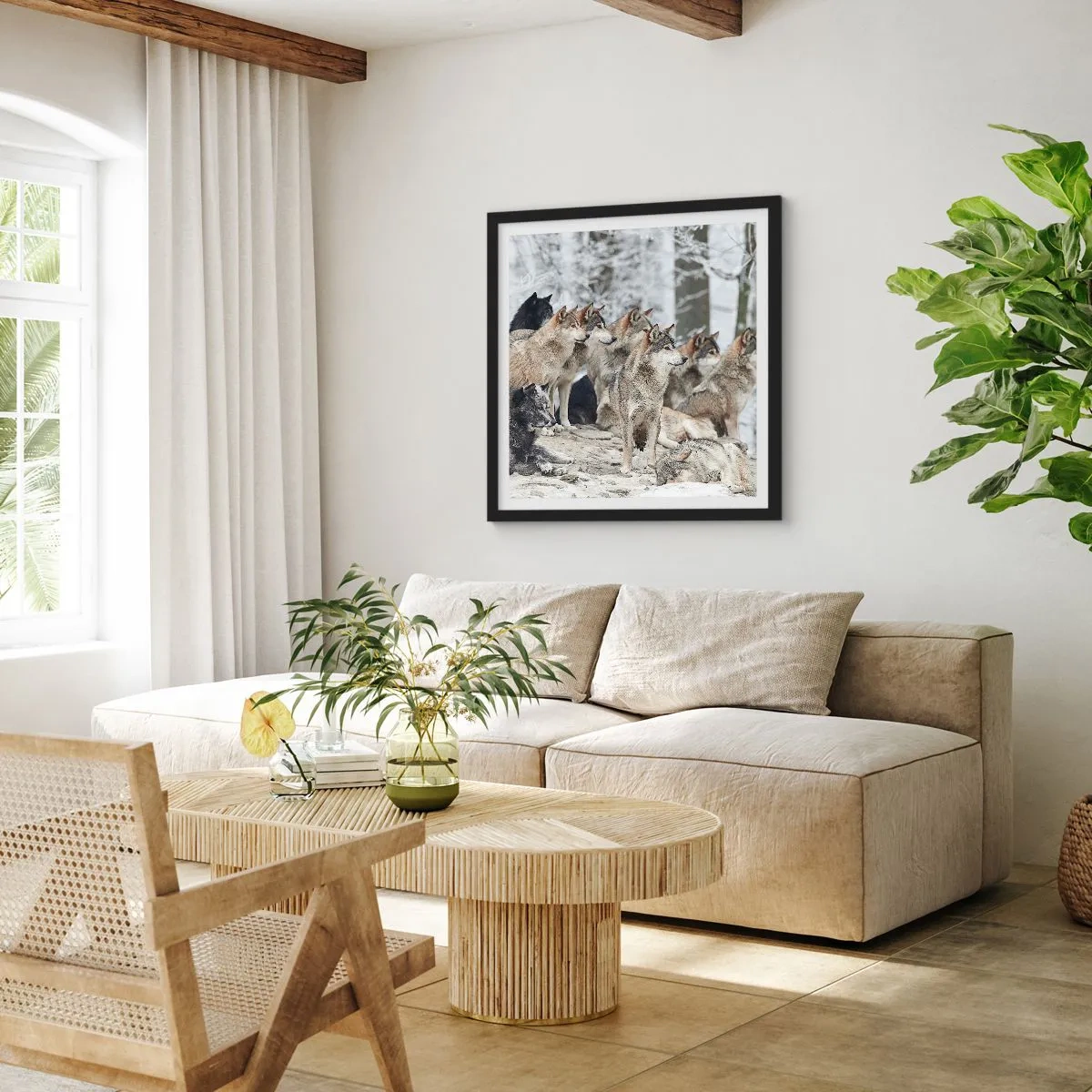 Poster in einem schwarzem Rahmen - Familie und Freunde - 50x50 cm