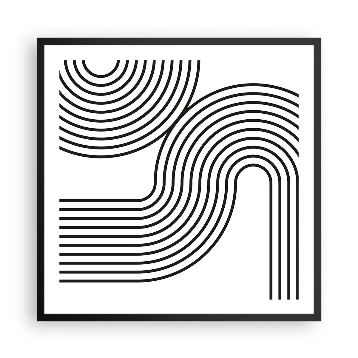 Poster in einem schwarzem Rahmen - An der Kurve - 60x60 cm