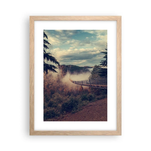 Poster in einem Rahmen aus heller Eiche - Über dem Herbstwald - 30x40 cm