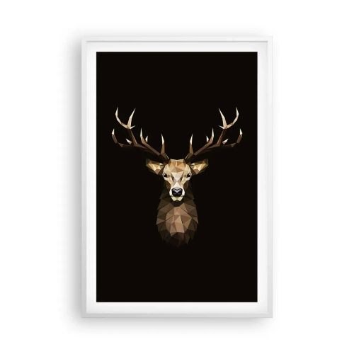 Poster in einem weißen Rahmen - Kubistischer Hirsch - 61x91 cm