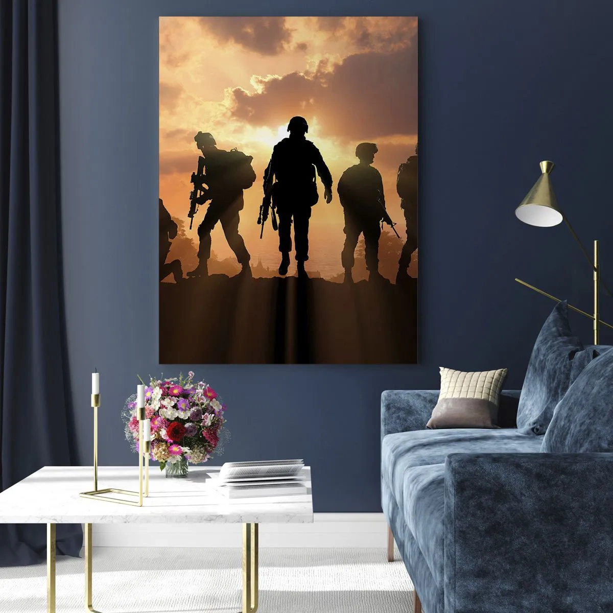 Glasbild - Bild auf glas - Waffenbrüder - 50x70cm - Waffenbrüder - Moderne Wanddekoration für Wohnzimmer und Schlafzimmer ARTTOR