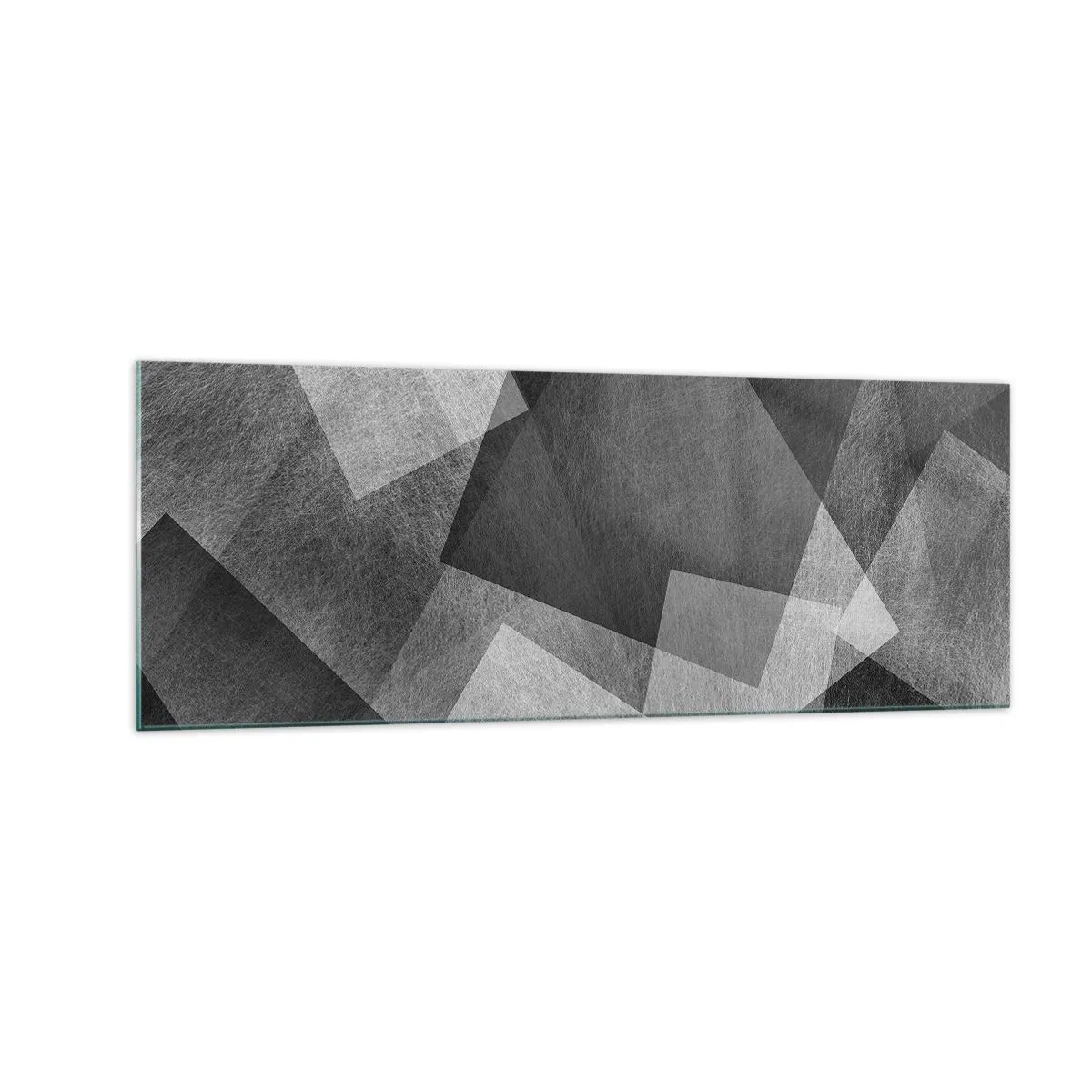 Glasbild - Bild auf glas - Schwarz-Weiß-Abstraktion mit geometrischen Formen - 140x50cm - Das ewige Symbol für Beständigkeit und Ordnung - Moderne Wanddekoration für Wohnzimmer und Schlafzimmer ARTTOR