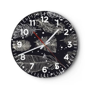 Wanduhr - Glasuhr - Gefiederte Spitze - 40x40 cm