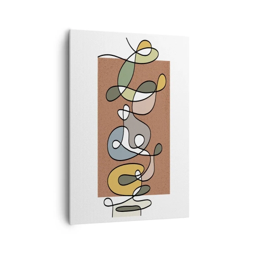 Bild auf Leinwand - Leinwandbild - Bunte Abstraktion mit Punkten und Linien - 70x100cm - Abstraktion, die ein Lächeln wert ist - Moderne Wanddekoration für Wohnzimmer und Schlafzimmer ARTTOR