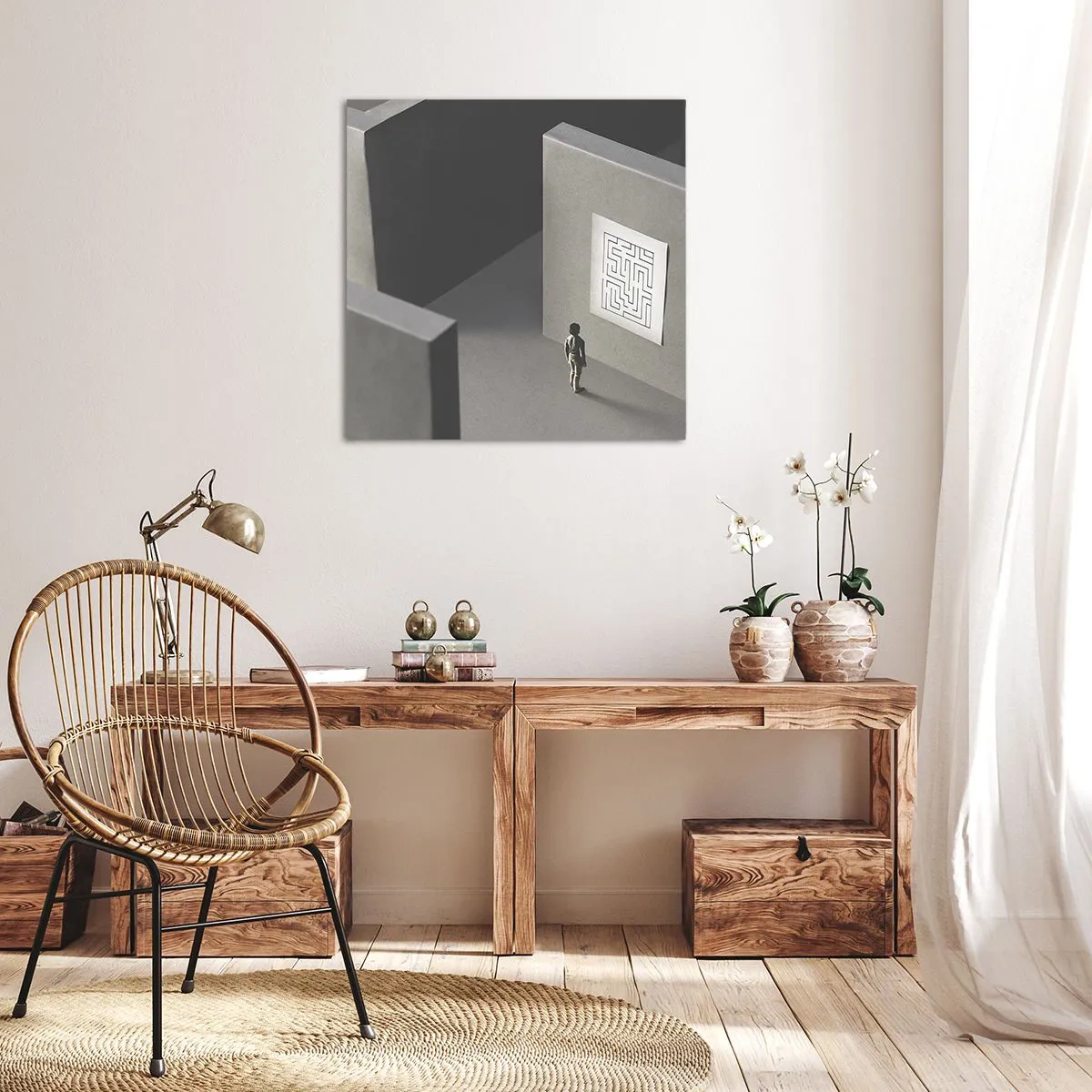 Bild auf Leinwand - Leinwandbild - Aber wo bin ich? - 40x40 cm