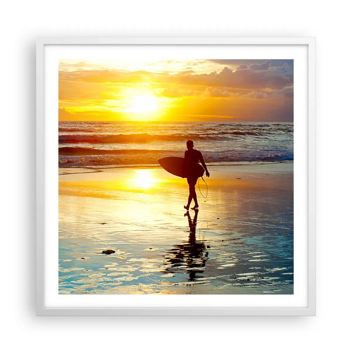 Poster in einem weißen Rahmen - Die Rückkehr des Kriegers - 60x60 cm