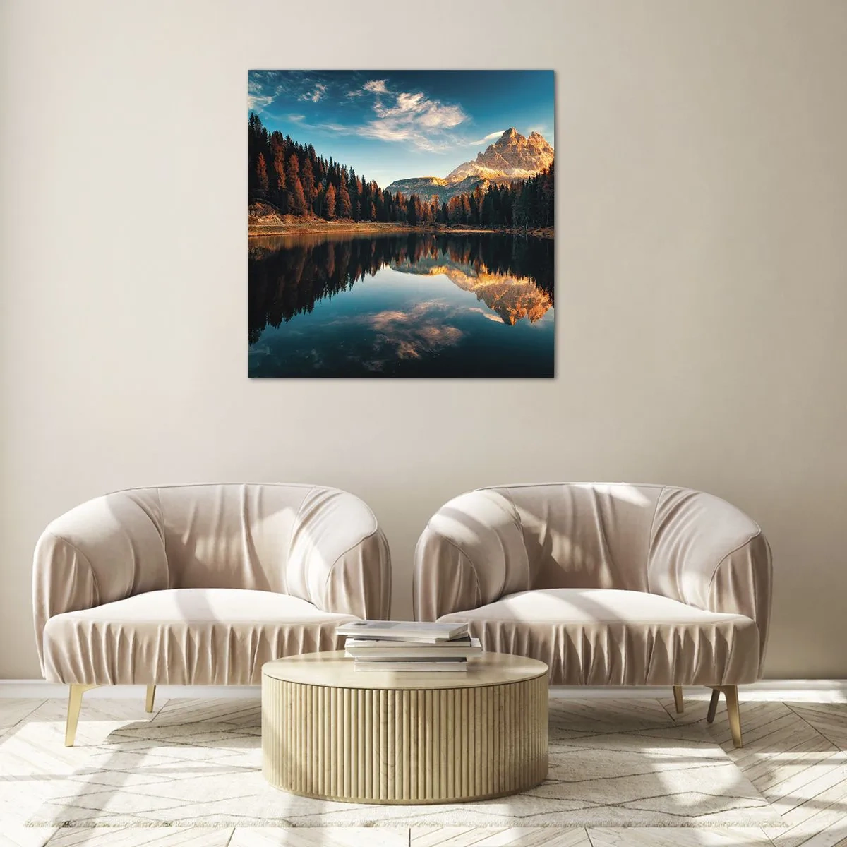 Glasbild - Bild auf glas - Doppelte Landschaft - 60x60 cm