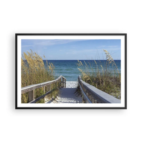 Poster in einem schwarzem Rahmen - In der Sonne, im Wind - 91x61 cm