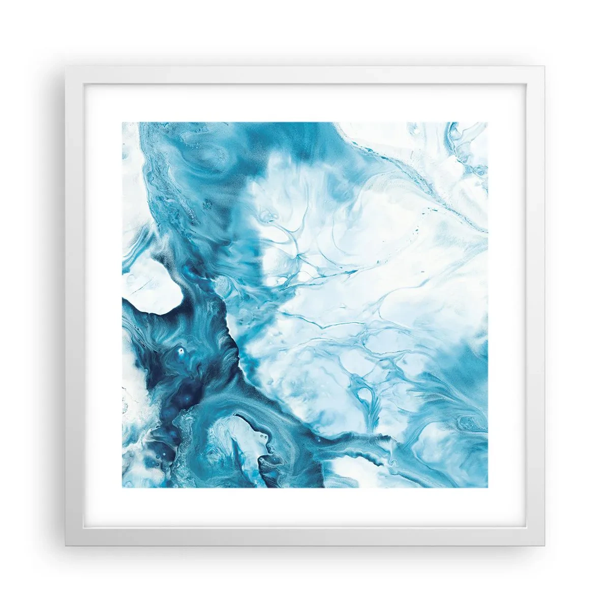 Poster in einem weißen Rahmen - Blaues Konzert - 40x40 cm