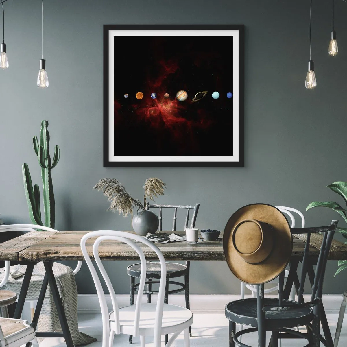 Poster in einem schwarzem Rahmen - Unsere Nachbarschaft - 30x30 cm