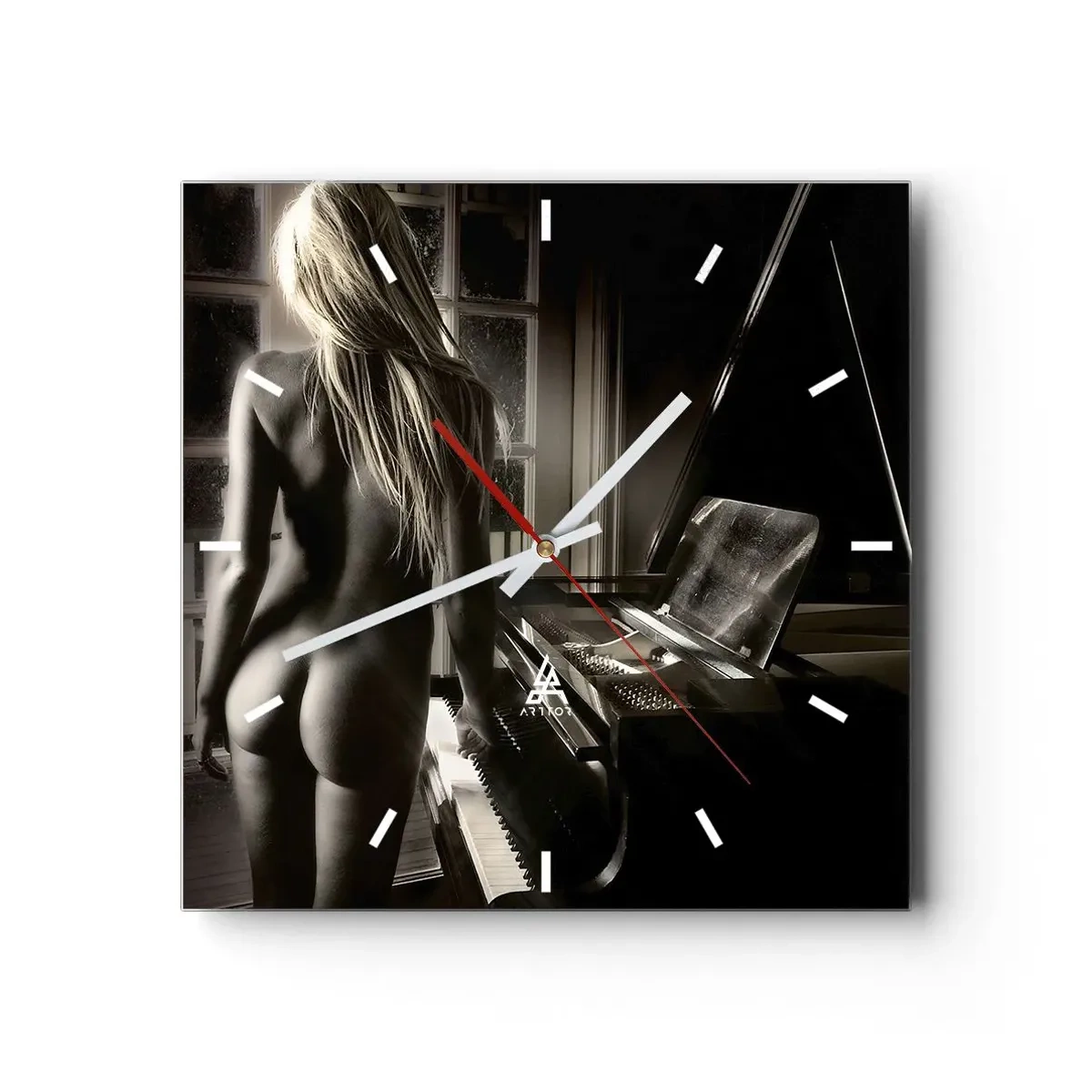 Wanduhr - Glasuhr - Perfekte Harmonie des Abends - 40x40 cm