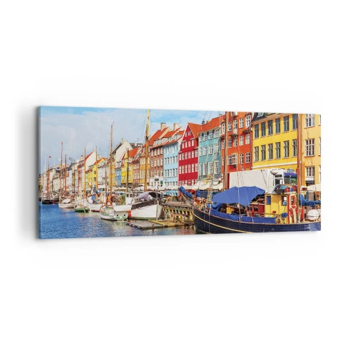 Bild auf Leinwand - Leinwandbild - Fröhlicher Kai - 100x40 cm
