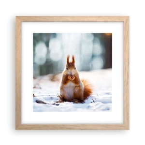 Poster in einem Rahmen aus heller Eiche - Wo schaust du hin? - 30x30 cm