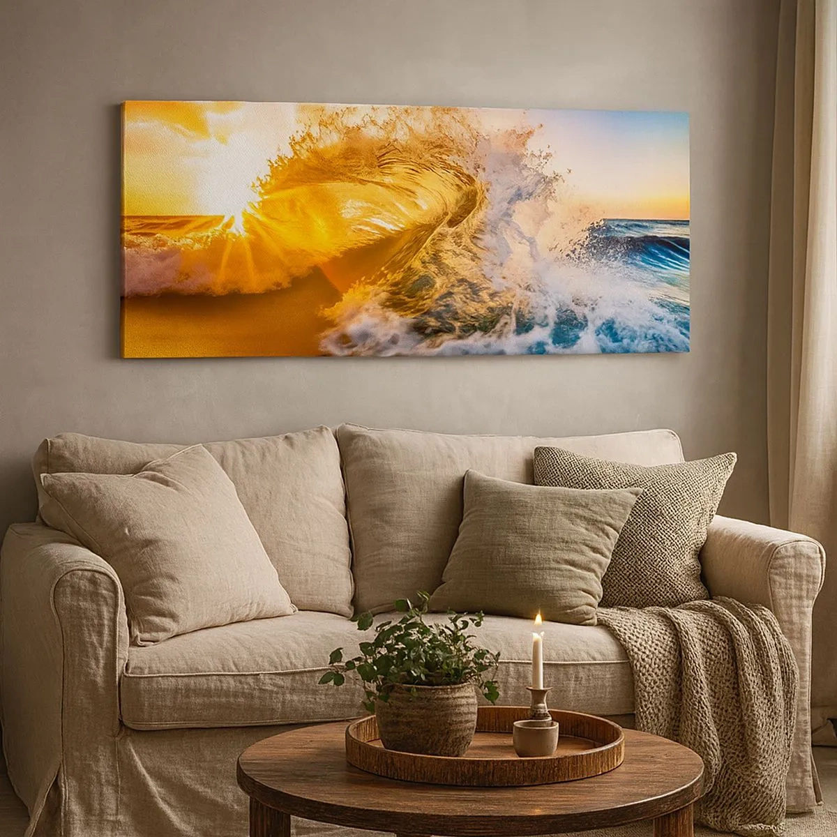 Bild auf Leinwand - Leinwandbild - Spaß im Sand - 100x40 cm