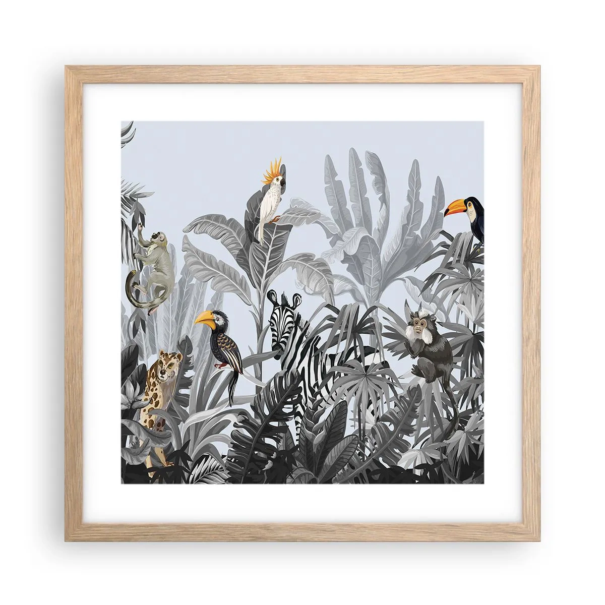 Poster in einem Rahmen aus heller Eiche - Afrikanisches Märchen - 40x40 cm